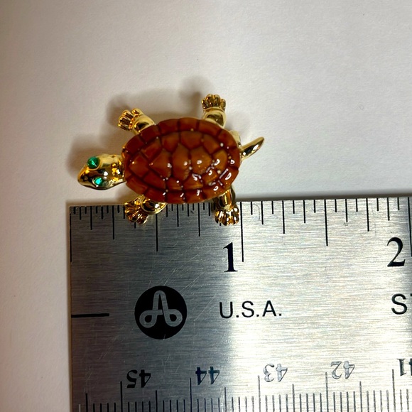 Vintage Early 1960's Turtle Figural Scatter Pins Mommy and Two Babies Unsigned - Picture 7 of 9